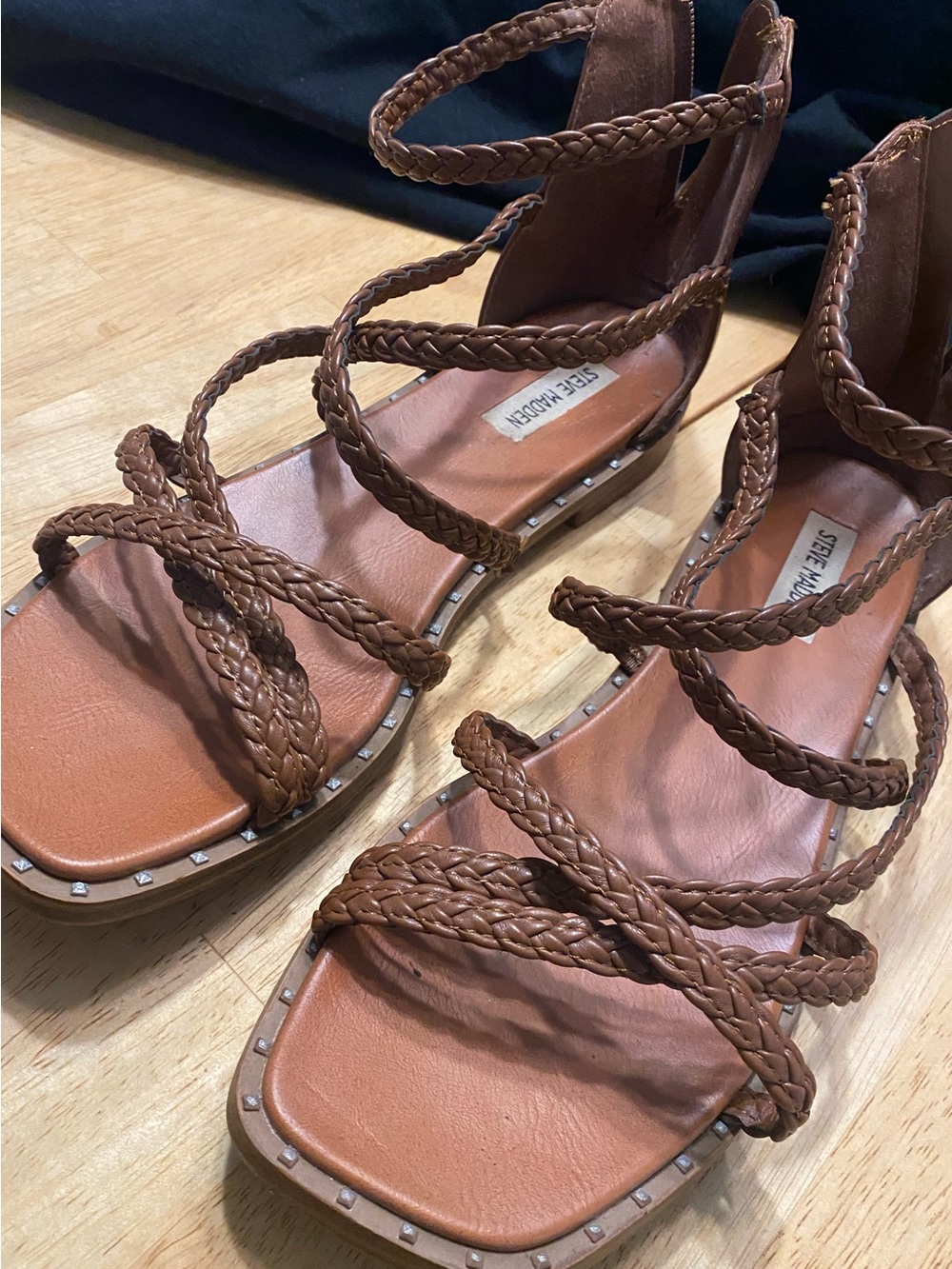 Steve Madden Tan Braided Strappy Heeled Sandals